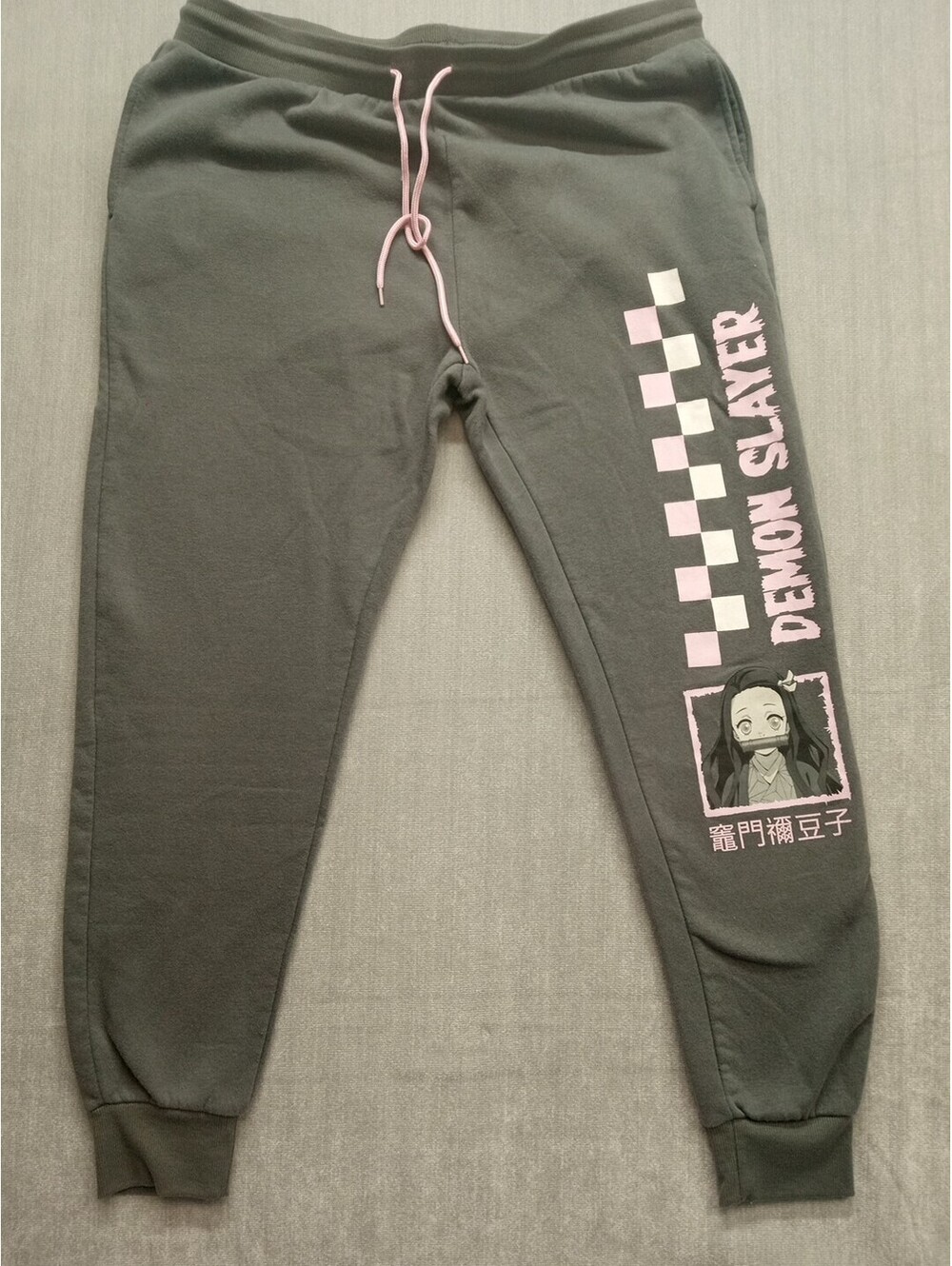 Demon Slayer Nezuko Kamad Anime Fleece Sweat Jogging Pants XXXL Grey